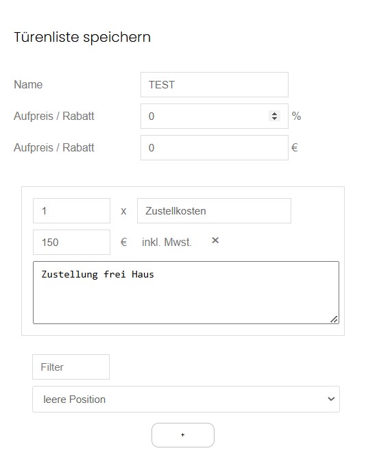 Türenliste speichern